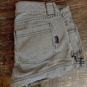 Patagonia navy and white striped shirts